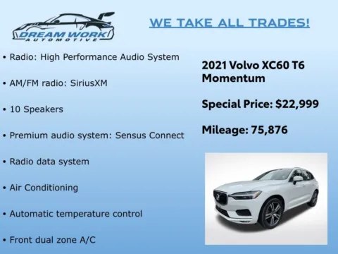 Photos of 2021 Volvo XC60 T6 Momentum for sale in Charlotte, NC at Dream Work Automotive