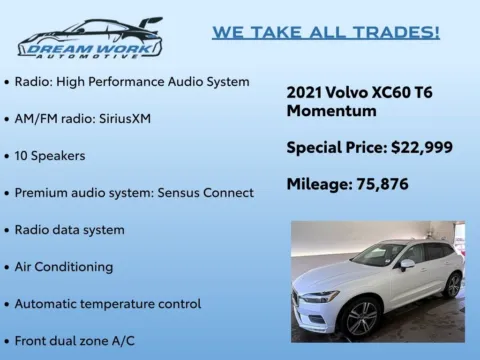 Photos of 2021 Volvo XC60 T6 Momentum for sale in Charlotte, NC at Dream Work Automotive