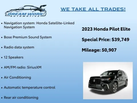 Photos of 2023 Honda Pilot Elite for sale in Charlotte, NC at Dream Work Automotive