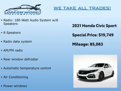 Photos of 2021 Honda Civic Sport for sale in Charlotte, NC at Dream Work Automotive