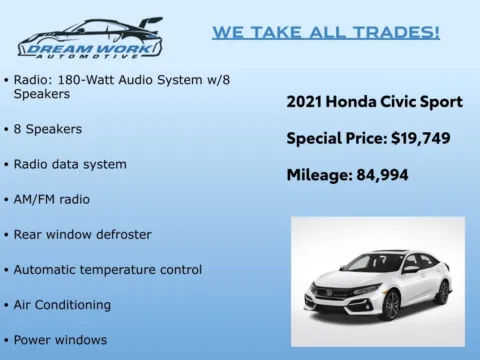 Photos of 2021 Honda Civic Sport for sale in Charlotte, NC at Dream Work Automotive