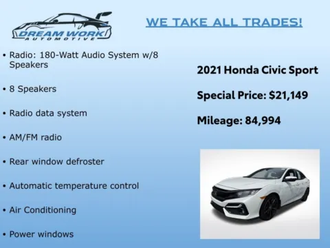 Photos of 2021 Honda Civic Sport for sale in Charlotte, NC at Dream Work Automotive