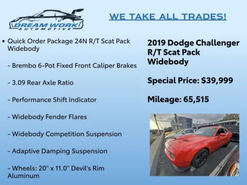 Photos of 2019 Dodge Challenger R/T Scat Pack Widebody for sale in Charlotte, NC at Dream Work Automotive