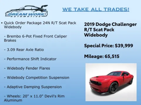 Photos of 2019 Dodge Challenger R/T Scat Pack Widebody for sale in Charlotte, NC at Dream Work Automotive