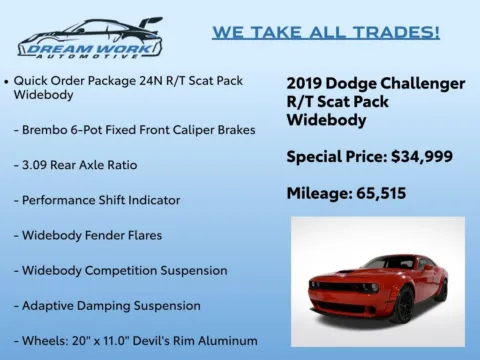 Photos of 2019 Dodge Challenger R/T Scat Pack Widebody for sale in Charlotte, NC at Dream Work Automotive