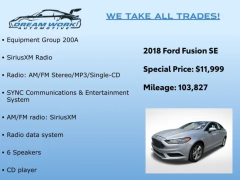 Photos of 2018 Ford Fusion SE for sale in Charlotte, NC at Dream Work Automotive