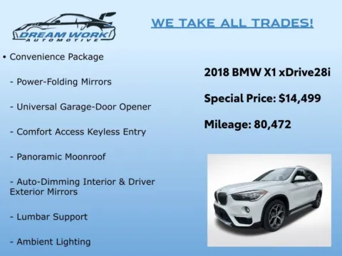 Photos of 2018 BMW X1 xDrive28i for sale in Charlotte, NC at Dream Work Automotive