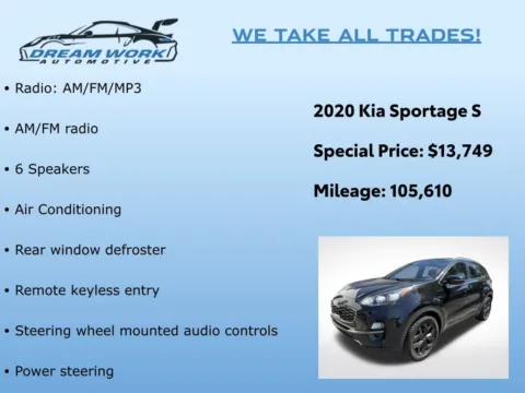 Photos of 2020 Kia Sportage S for sale in Charlotte, NC at Dream Work Automotive