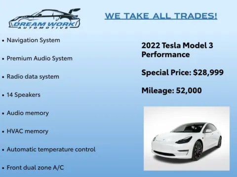 Photos of 2022 Tesla Model 3 Performance for sale in Charlotte, NC at Dream Work Automotive