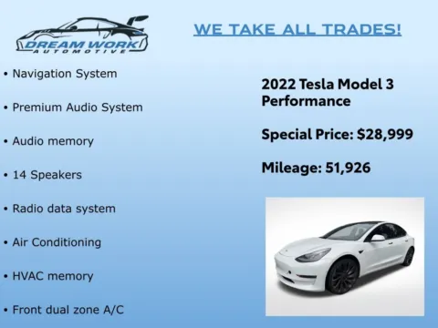 Photos of 2022 Tesla Model 3 Performance for sale in Charlotte, NC at Dream Work Automotive