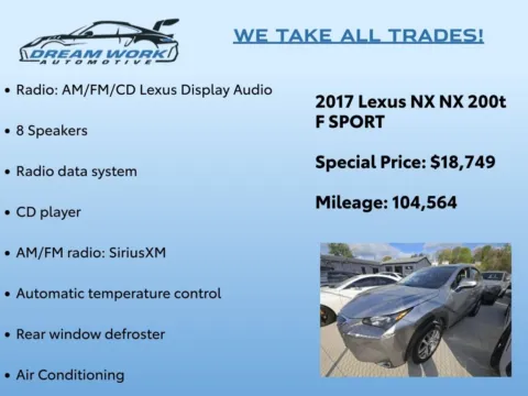 Photos of 2017 Lexus NX 200t F Sport for sale in Charlotte, NC at Dream Work Automotive