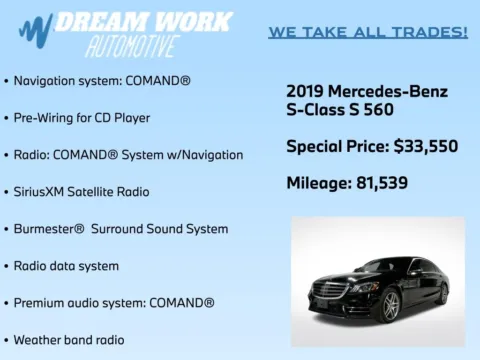 Photos of 2019 Mercedes-Benz S-Class S 560 for sale in Charlotte, NC at Dream Work Automotive
