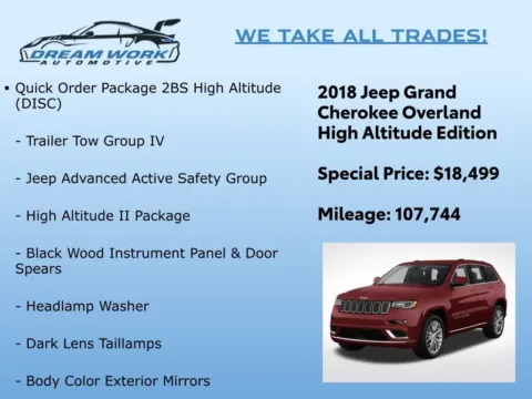 Photos of 2018 Jeep Grand Cherokee High Altitude for sale in Charlotte, NC at Dream Work Automotive