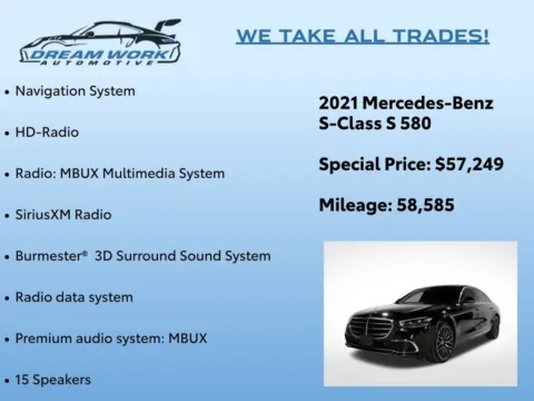 Photos of 2021 Mercedes-Benz S-Class S 580 for sale in Charlotte, NC at Dream Work Automotive