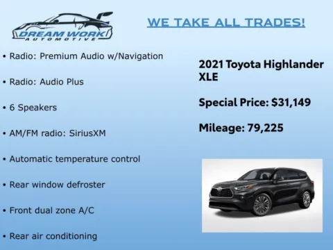 Photos of 2021 Toyota Highlander XLE for sale in Charlotte, NC at Dream Work Automotive