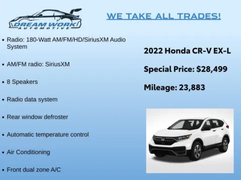 Photos of 2022 Honda CR-V EX-L for sale in Charlotte, NC at Dream Work Automotive