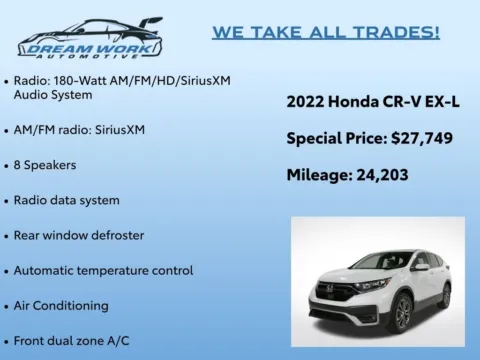 Photos of 2022 Honda CR-V EX-L for sale in Charlotte, NC at Dream Work Automotive