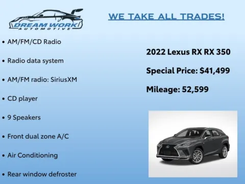 Photos of 2022 Lexus RX 350 for sale in Charlotte, NC at Dream Work Automotive