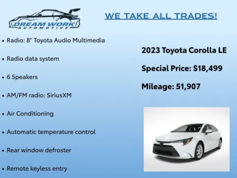 Photos of 2023 Toyota Corolla LE for sale in Charlotte, NC at Dream Work Automotive
