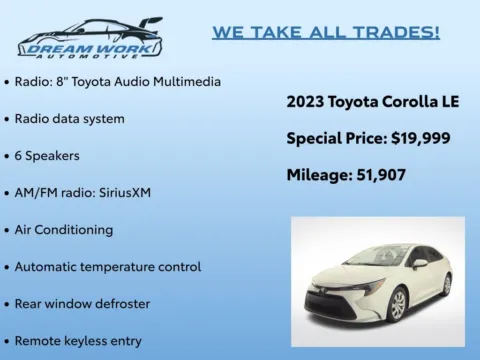 Photos of 2023 Toyota Corolla LE for sale in Charlotte, NC at Dream Work Automotive