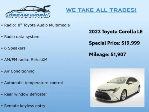 Photos of 2023 Toyota Corolla LE for sale in Charlotte, NC at Dream Work Automotive