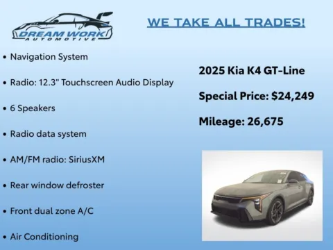 Photos of 2025 Kia K4 GT-Line for sale in Charlotte, NC at Dream Work Automotive