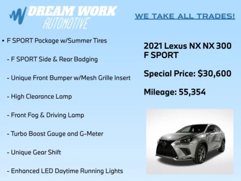 Photos of 2021 Lexus NX 300 F Sport for sale in Charlotte, NC at Dream Work Automotive