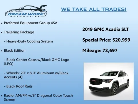 Photos of 2019 GMC Acadia SLT-1 for sale in Charlotte, NC at Dream Work Automotive
