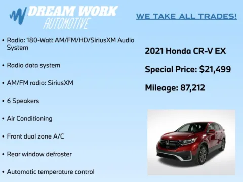 Photos of 2021 Honda CR-V EX for sale in Charlotte, NC at Dream Work Automotive
