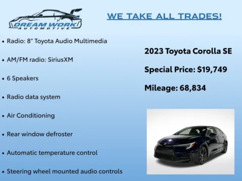 Photos of 2023 Toyota Corolla SE for sale in Charlotte, NC at Dream Work Automotive