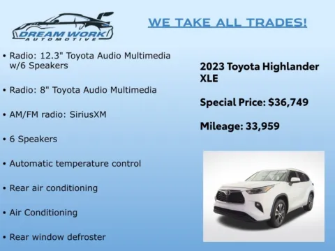 Photos of 2023 Toyota Highlander XLE for sale in Charlotte, NC at Dream Work Automotive