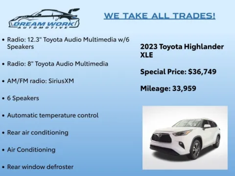 Photos of 2023 Toyota Highlander XLE for sale in Charlotte, NC at Dream Work Automotive