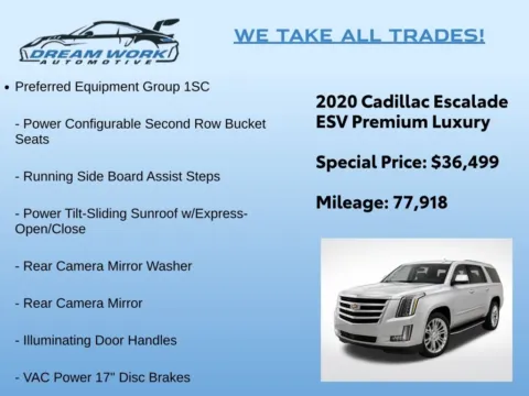 Photos of 2020 Cadillac Escalade ESV Premium for sale in Charlotte, NC at Dream Work Automotive