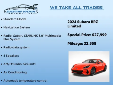 Photos of 2024 Subaru BRZ Limited for sale in Charlotte, NC at Dream Work Automotive