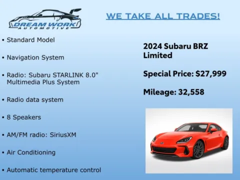 Photos of 2024 Subaru BRZ Limited for sale in Charlotte, NC at Dream Work Automotive