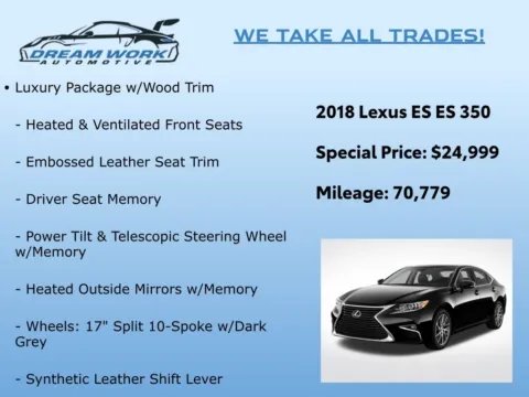 Photos of 2018 Lexus ES 350 for sale in Charlotte, NC at Dream Work Automotive