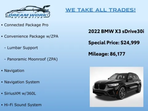 Photos of 2022 BMW X3 sDrive30i for sale in Charlotte, NC at Dream Work Automotive