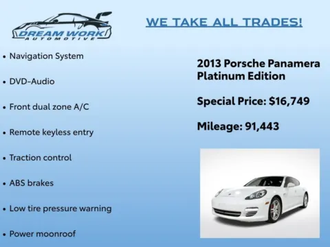 Photos of 2013 Porsche Panamera Platinum Edition for sale in Charlotte, NC at Dream Work Automotive
