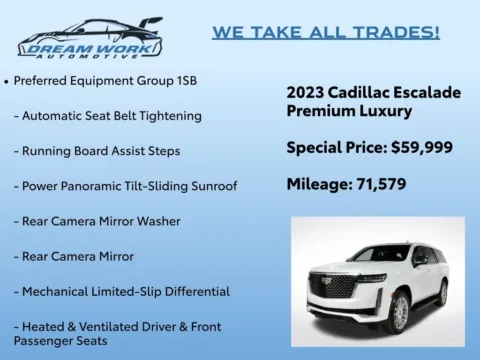 Photos of 2023 Cadillac Escalade Premium Luxury for sale in Charlotte, NC at Dream Work Automotive