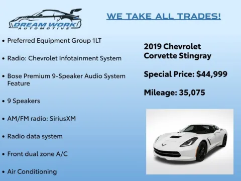 Photos of 2019 Chevrolet Corvette Stingray for sale in Charlotte, NC at Dream Work Automotive