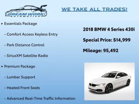 Photos of 2018 BMW 4 Series 430i Gran Coupe for sale in Charlotte, NC at Dream Work Automotive