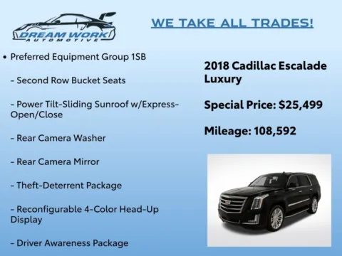 Photos of 2018 Cadillac Escalade Luxury for sale in Charlotte, NC at Dream Work Automotive
