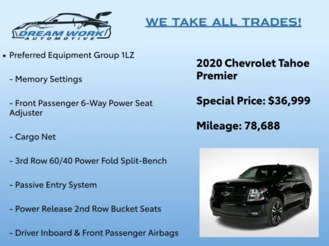 Photos of 2020 Chevrolet Tahoe Premier for sale in Charlotte, NC at Dream Work Automotive
