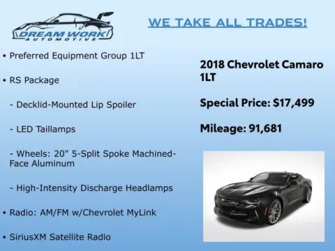 Photos of 2018 Chevrolet Camaro 1LT for sale in Charlotte, NC at Dream Work Automotive