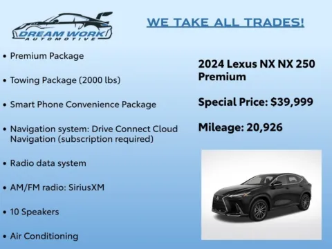 Photos of 2024 Lexus NX 250 Premium for sale in Charlotte, NC at Dream Work Automotive