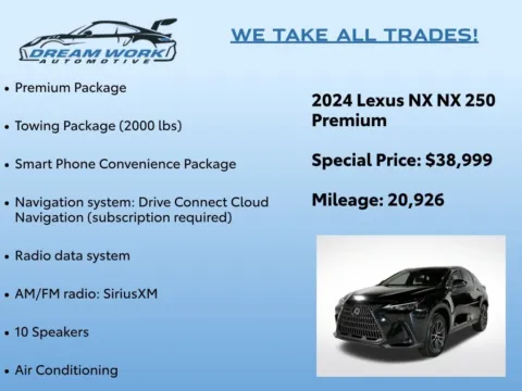 Photos of 2024 Lexus NX 250 Premium for sale in Charlotte, NC at Dream Work Automotive