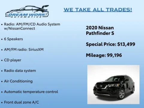 Photos of 2020 Nissan Pathfinder S for sale in Charlotte, NC at Dream Work Automotive