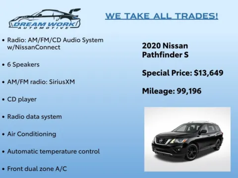 Photos of 2020 Nissan Pathfinder S for sale in Charlotte, NC at Dream Work Automotive