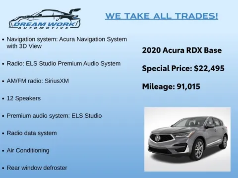 Photos of 2020 Acura RDX Technology Package for sale in Charlotte, NC at Dream Work Automotive