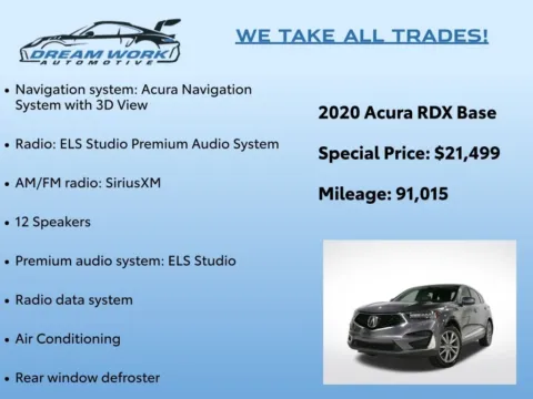 Photos of 2020 Acura RDX Technology Package for sale in Charlotte, NC at Dream Work Automotive